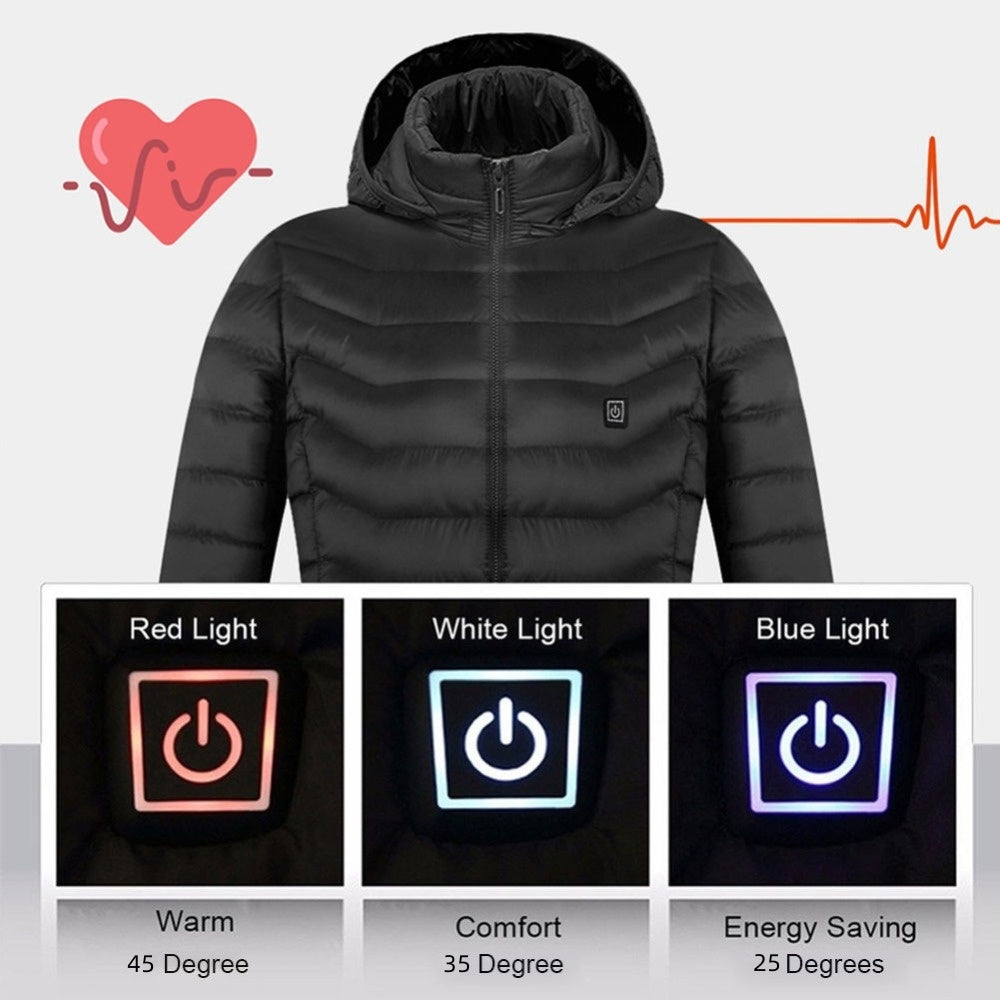 Men’s Electric Heated Winter Jacket – 9 Heat Zones, Windproof & Insulated