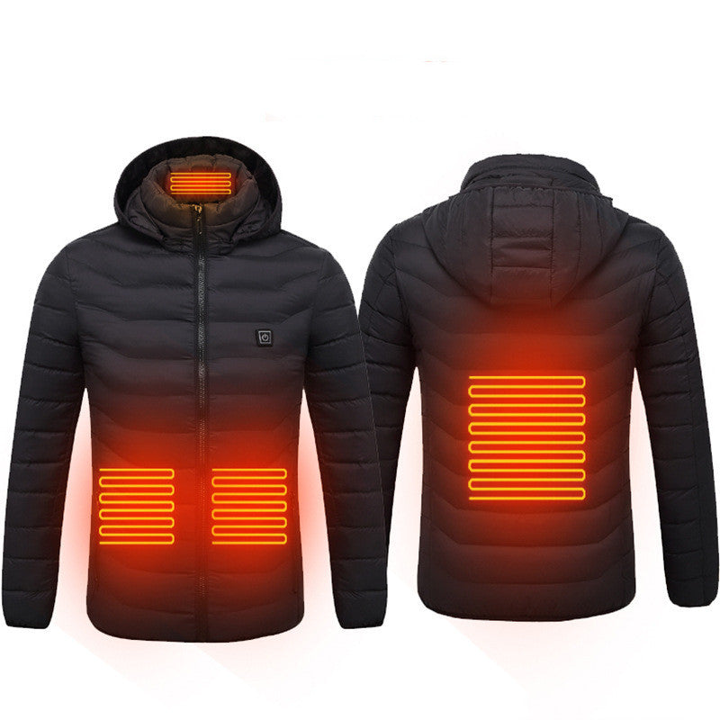 Men’s Electric Heated Winter Jacket – 9 Heat Zones, Windproof & Insulated
