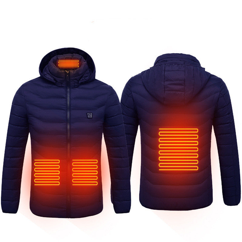 Men’s Electric Heated Winter Jacket – 9 Heat Zones, Windproof & Insulated