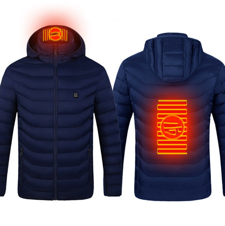 Men’s Electric Heated Winter Jacket – 9 Heat Zones, Windproof & Insulated