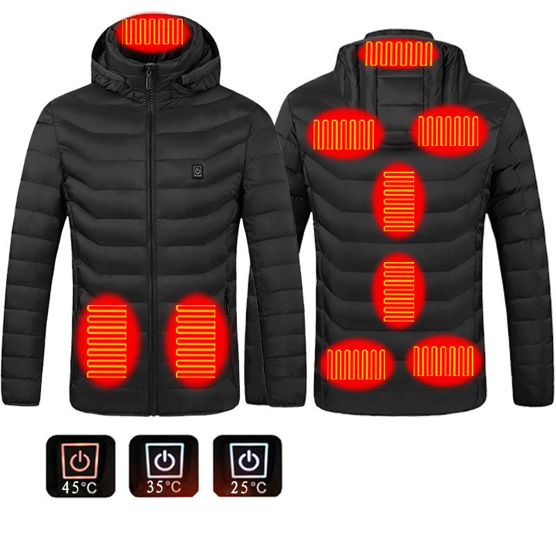 Men’s Electric Heated Winter Jacket – 9 Heat Zones, Windproof & Insulated