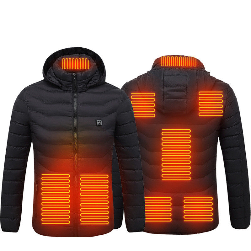 Men’s Electric Heated Winter Jacket – 9 Heat Zones, Windproof & Insulated