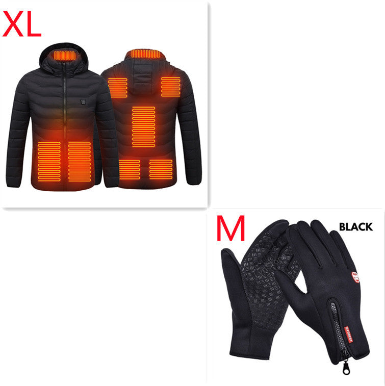 Men’s Electric Heated Winter Jacket – 9 Heat Zones, Windproof & Insulated