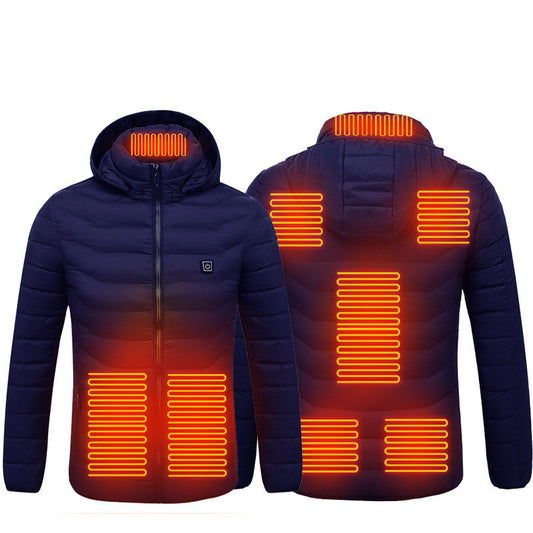 Men’s Electric Heated Winter Jacket – 9 Heat Zones, Windproof & Insulated